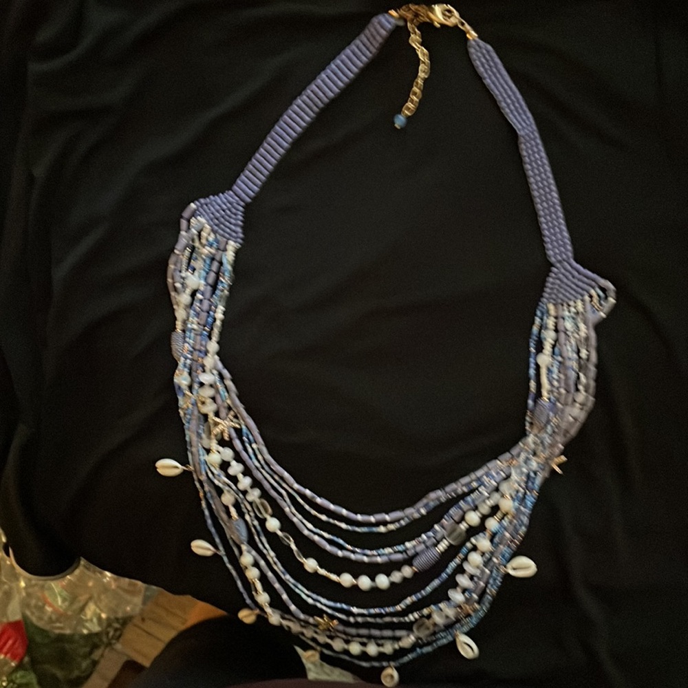 Multi-Stranded Beaded Necklace with Accents of Starfish and Seashells NWT - Picture 5 of 8